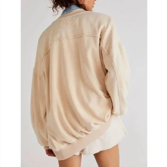 | free people • robby zip front oversized bomber jacket • nomadic desert | - Picture 3 of 5
